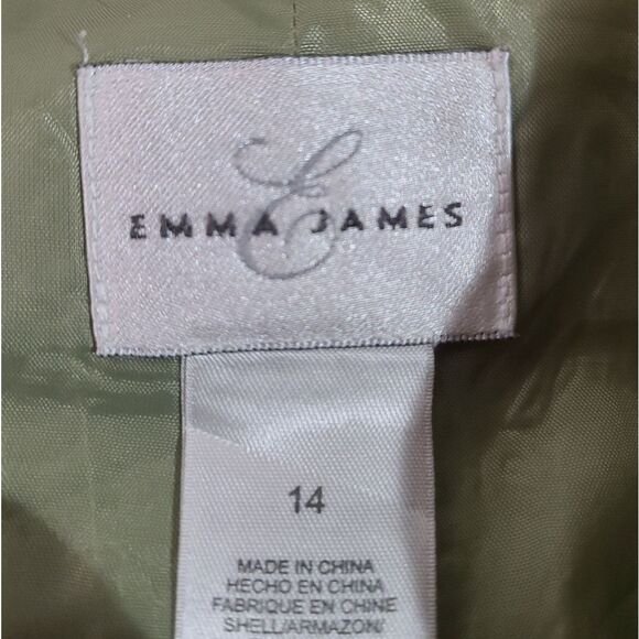 Emma James Linen Blend Green Striped Blazer Size 14 With Accents - Picture 5 of 6